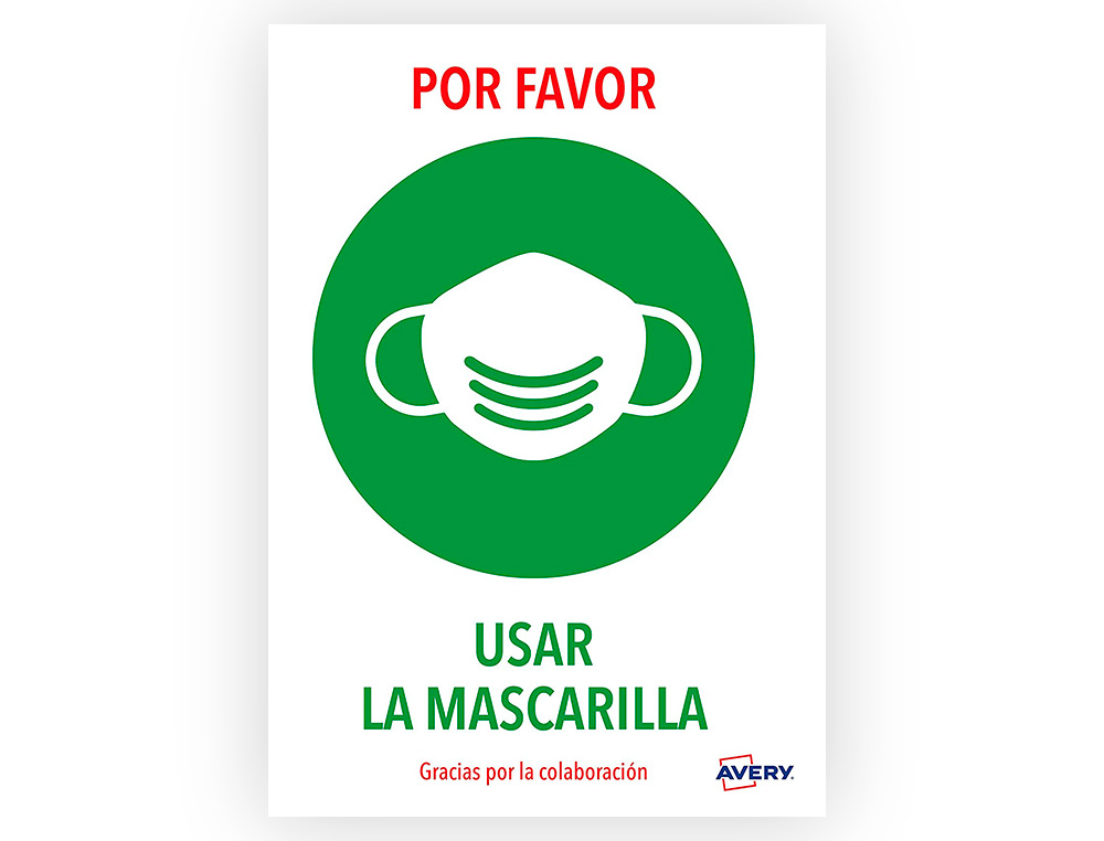 SEAL ADHESIVA AVERY USAR LA MASCARILLA DIN A4 RESISTENTE A LOS RAYOS UV PACK DE 2 UNIDADES
