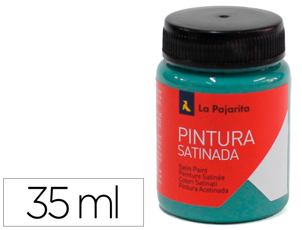 PINTURA LATEX LA PAJARITA SATINADA L-39 BOTE 35 ML VERDE JADE