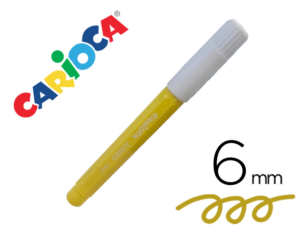 ROTULADOR CARIOCA JUMBO PUNTA GRUESA 6 MM LAVABLE COLOR AMARILLO