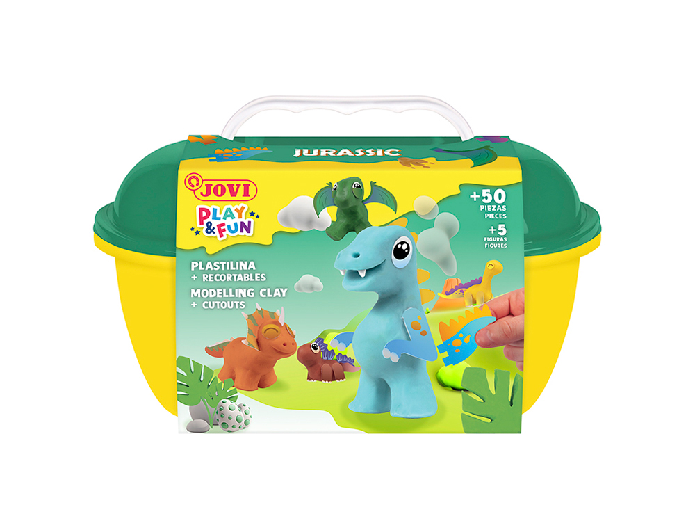 JUEGO JOVI PLAY&FUN PLASTILINA COFRE JURASSIC