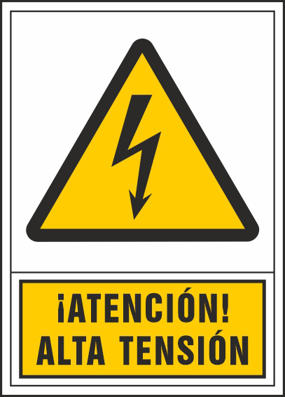 PICTOGRAMA SYSSA SEAL DE ADVERTENCIA ATENCION! ALTA TENSION EN PVC 245X345 MM