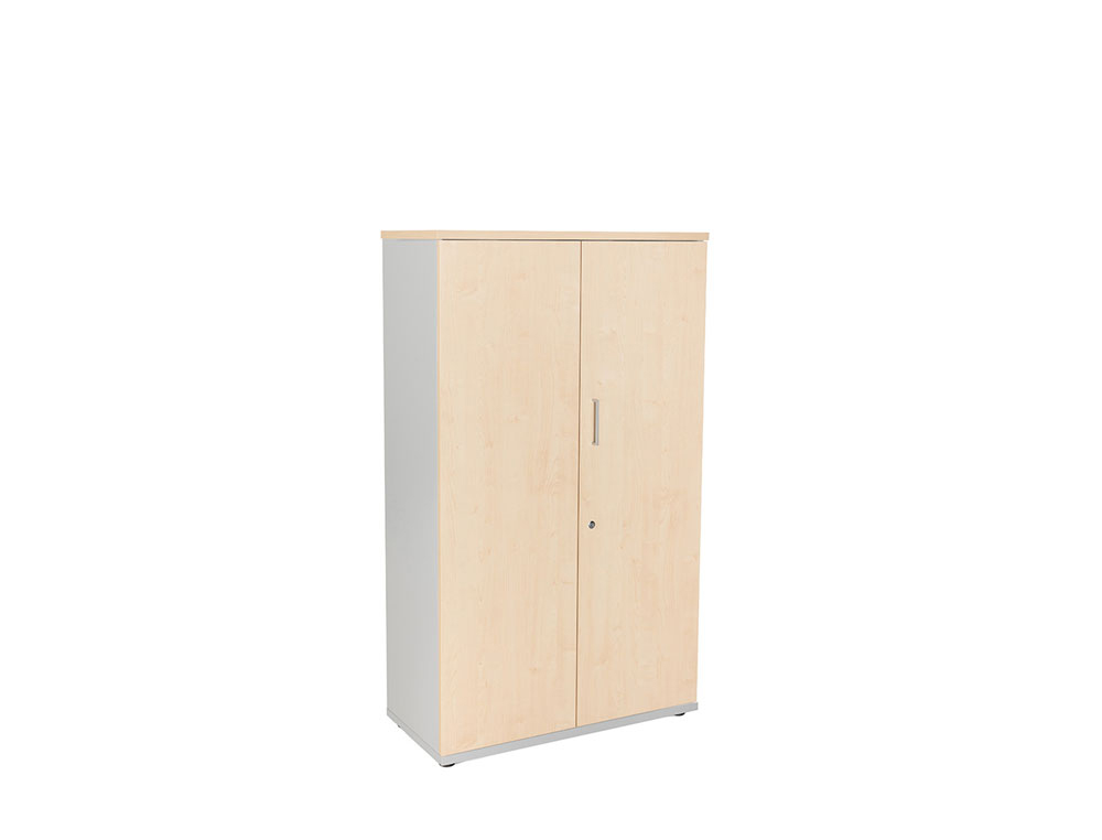 ARMARIO ROCADA CON TRES ESTANTES Y DOS PUERTAS ENTERAS SERIE STORE 156X90X45 CM ACABADO AN01 GRIS/HAYA
