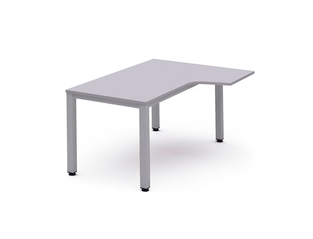 MESA OFICINA ROCADA SERIE EXECUTIVE FORMA EN L DERECHA 180X120 CM ACABADO AD02 ALUMINIO/GRIS