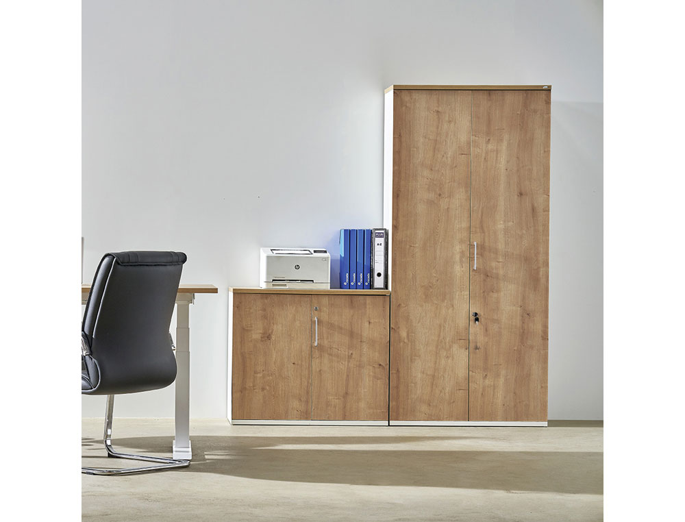 ARMARIO ROCADA CON DOS PUERTAS SERIE STORE 78X90X45 CM ACABADO AN04 GRIS/BLANCO