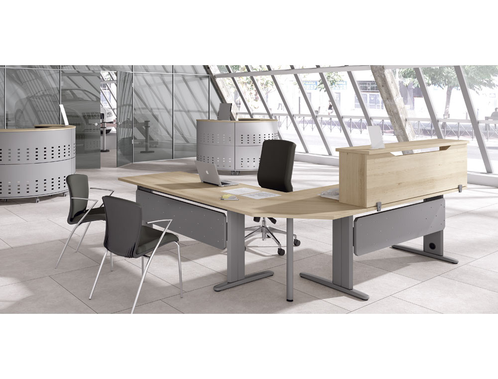 MOSTRADOR DE ALTILLO ROCADA VALIDO PARA MESAS WORK METAL EXECUTIVE 160X30X40 CM ACABADO AW04 BLANCO/BLANCO