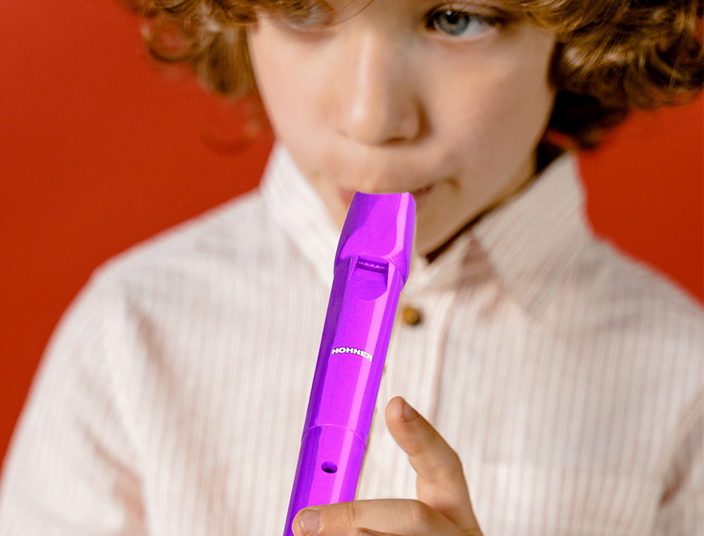 FLAUTA HOHNER 9508 COLOR VIOLETA FUNDA VERDE Y TRANSPARENTE