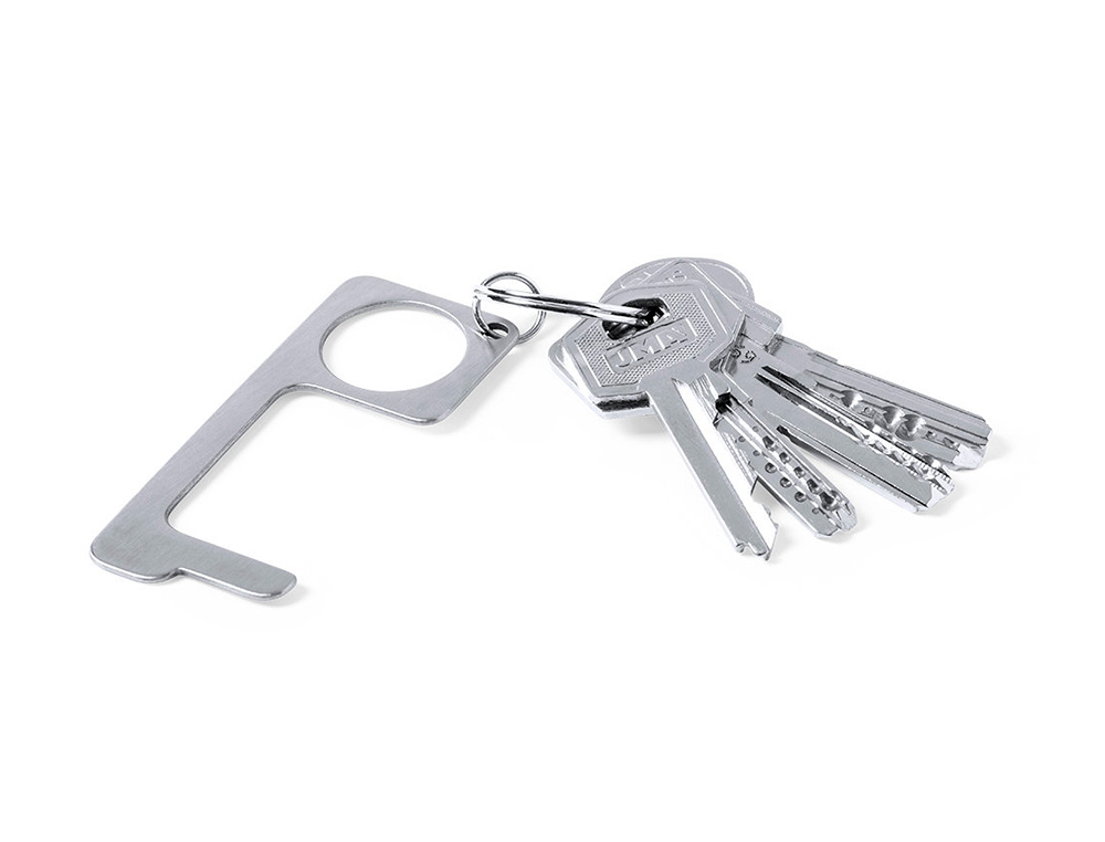 LLAVERO HIGIENICO ANTICONTACTO BIGOX ACERO INOXIDABLE 3,20X7,60 CM