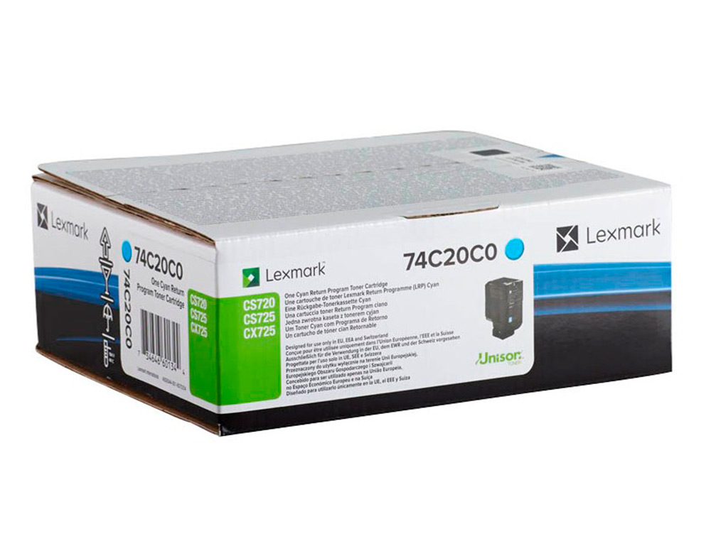 TONER LEXMARK LASER 74C20C0 CX725DE / CS720D E/ CS725DE CIAN 3000 PAGINAS