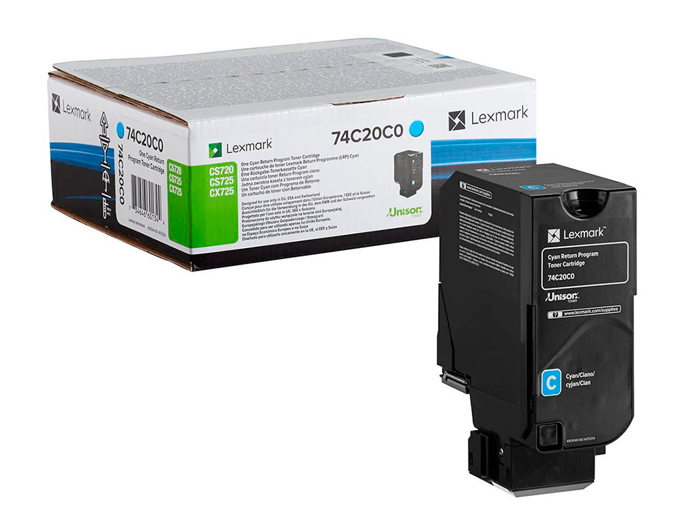 TONER LEXMARK LASER 74C20C0 CX725DE / CS720D E/ CS725DE CIAN 3000 PAGINAS
