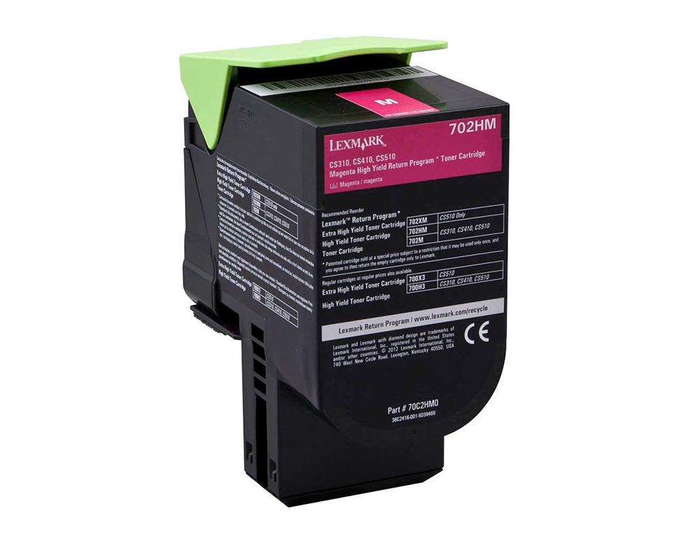 TONER LEXMARK LASER 702HME CS310DN / CS410 DN MAGENTA 3000 PAGINAS