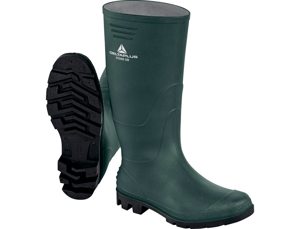 BOTAS DELTAPLUS DE SEGURIDAD STONE PVC VERDE SUELA DE TACOS TALLA 39