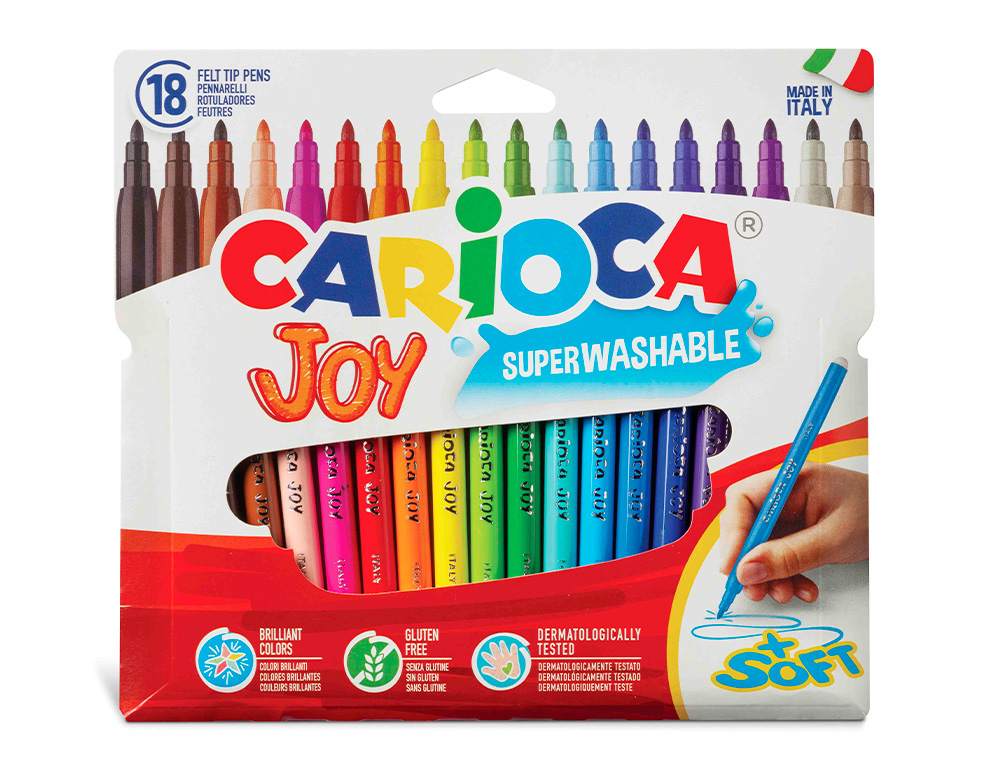 ROTULADOR CARIOCA JOY CAJA DE 18 UNIDADES COLORES SURTIDOS