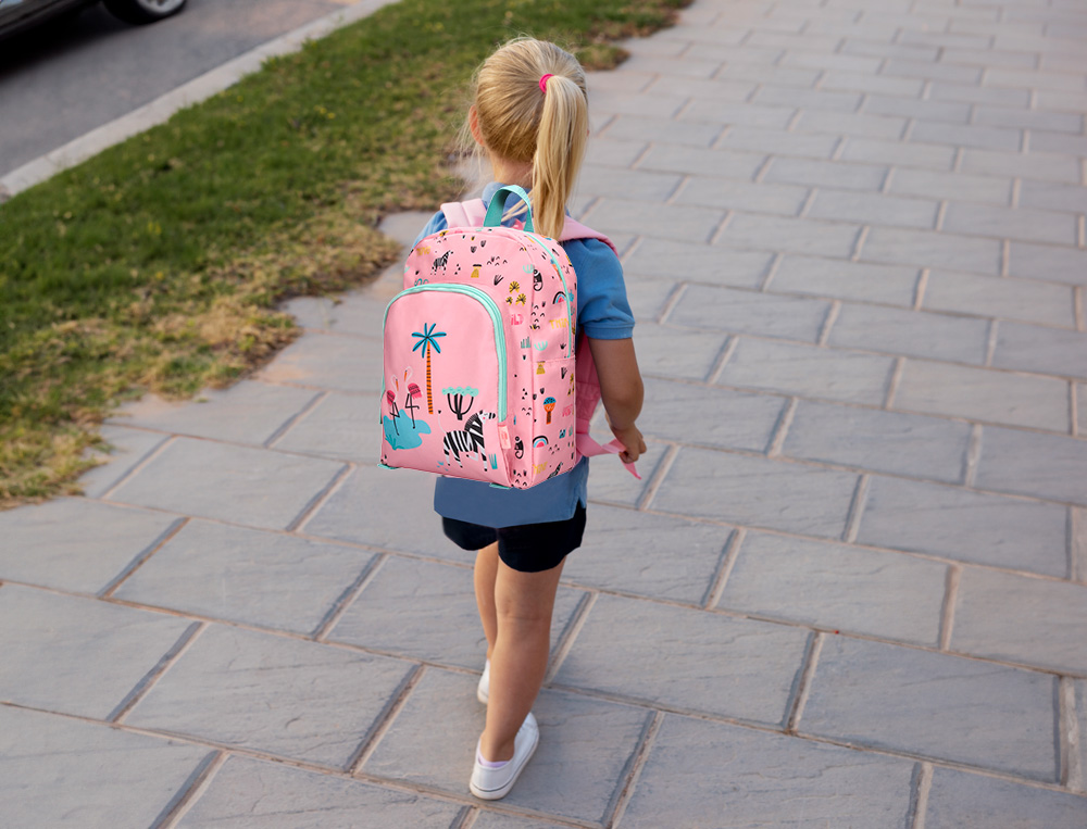 MOCHILA ESCOLAR LIDERPAPEL SAFARI INFANTIL ROSA CEBRA 330X110X250