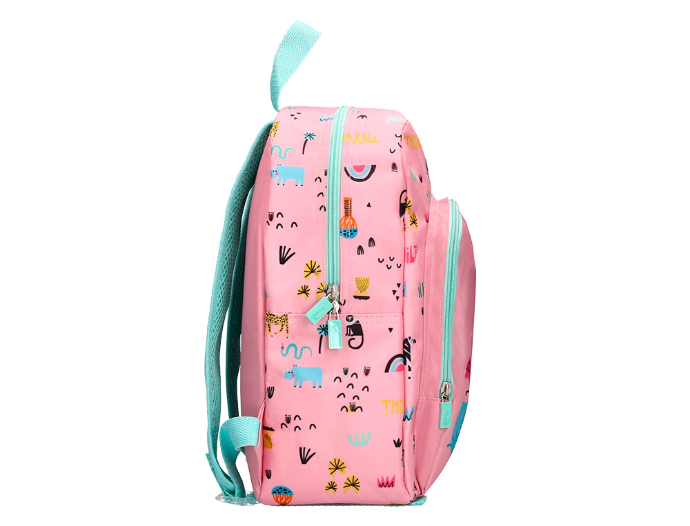 MOCHILA ESCOLAR LIDERPAPEL SAFARI INFANTIL ROSA CEBRA 330X110X250