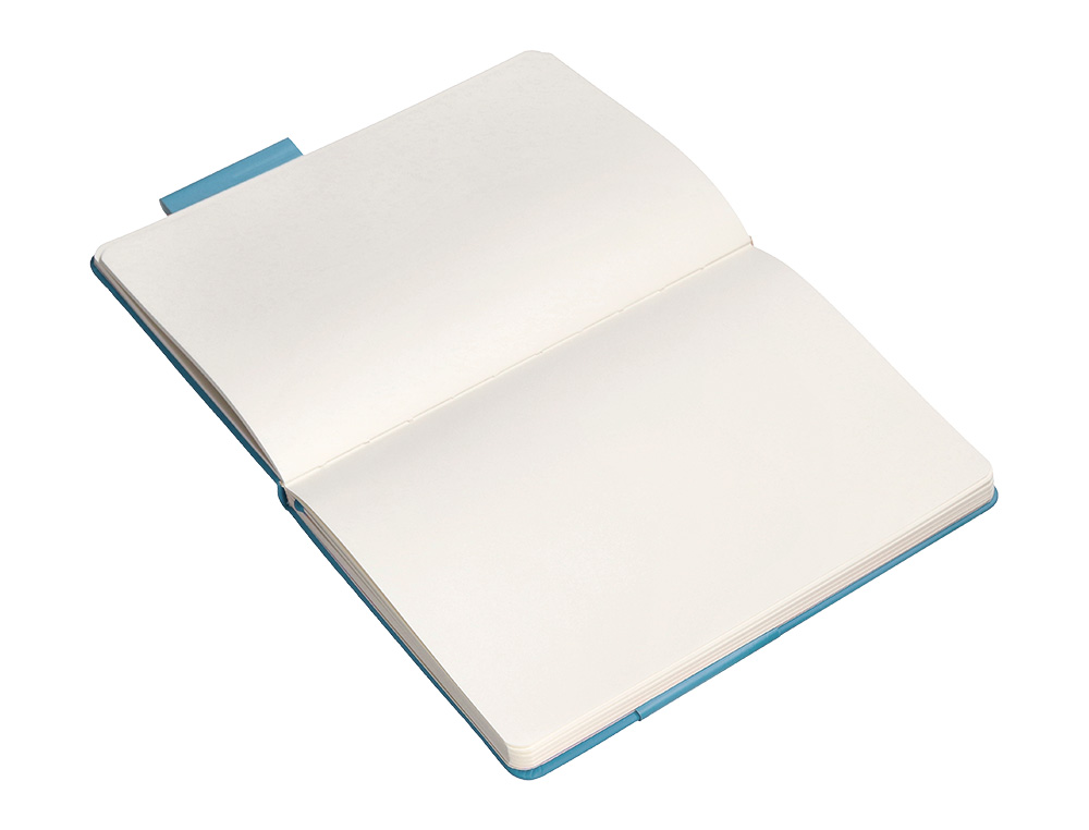 CUADERNO CON GOMILLA ANTARTIK NOTES TAPA DURA A4 HOJAS LISAS AZUL CLARO 100 HOJAS 80 GR FSC