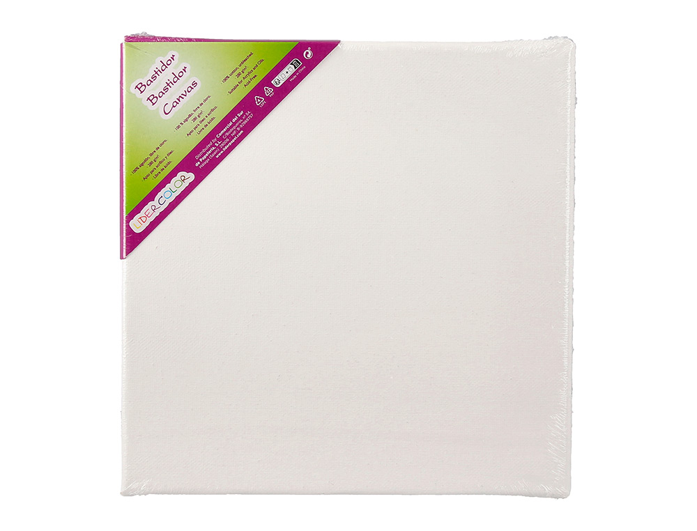 BASTIDOR LIDERPAPEL LIENZO GRAPADO TRASERO ALGODON 100% 12X12 CM