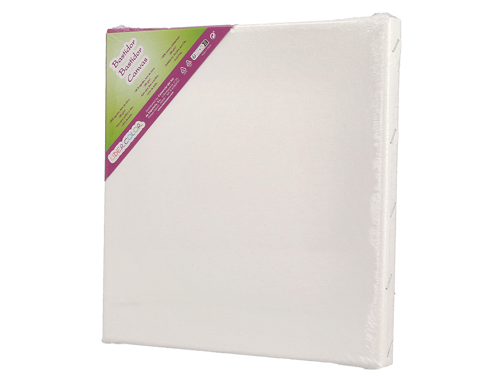 BASTIDOR LIDERPAPEL LIENZO GRAPADO TRASERO ALGODON 100% 12X12 CM