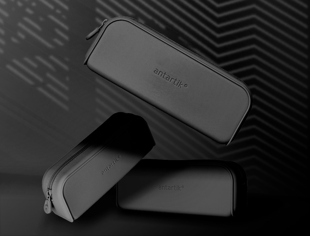 ESTUCHE PORTATODO ANTARTIK PRISMA SILICONA SOFT RECTANGULAR 185X50X75 MM COLOR NEGRO