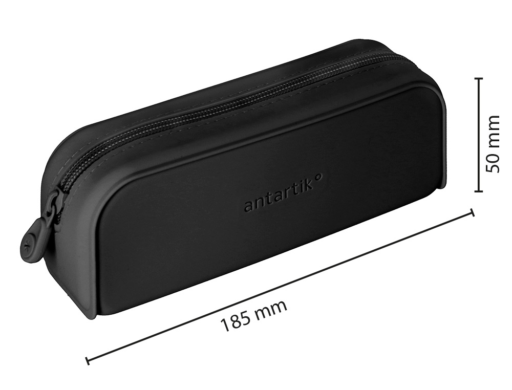 ESTUCHE PORTATODO ANTARTIK PRISMA SILICONA SOFT RECTANGULAR 185X50X75 MM COLOR NEGRO