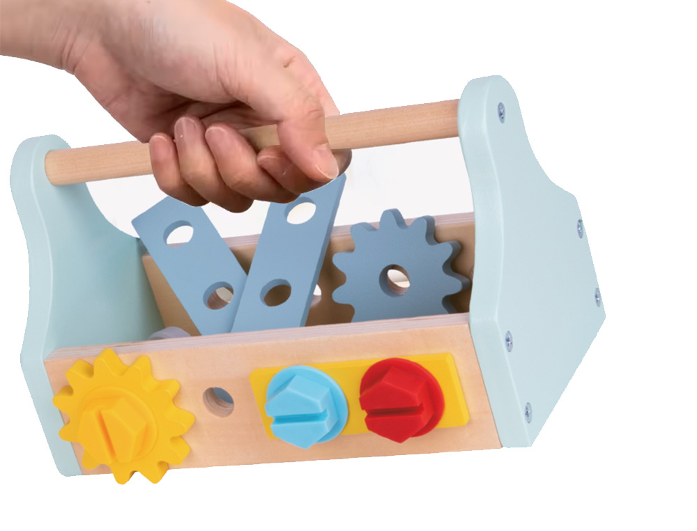 JUEGO INFANTIL IMAGINOVO MADERA MALETIN DE HERRAMIENTAS +3 AÑOS 18 PIEZAS 21,4X13,2X11CM