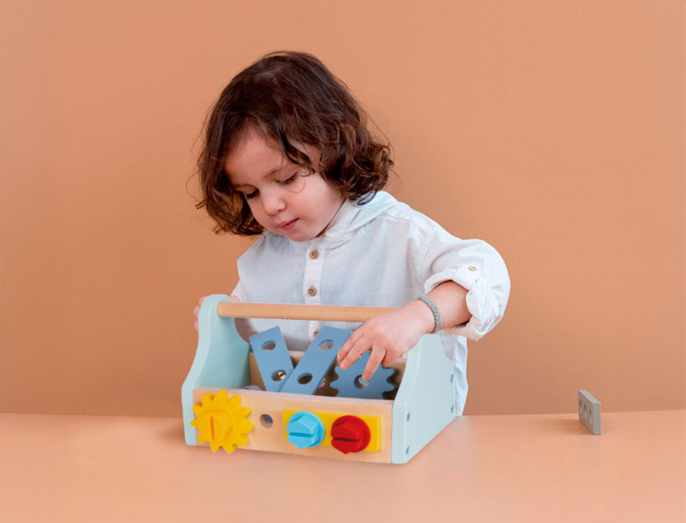 JUEGO INFANTIL IMAGINOVO MADERA MALETIN DE HERRAMIENTAS +3 AÑOS 18 PIEZAS 21,4X13,2X11CM