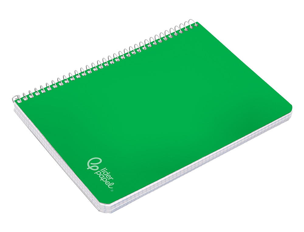 CUADERNO ESPIRAL LIDERPAPEL A4 WITTY TAPA DURA 80H 90GR PAUTA 2,5MM CON MARGEN COLOR VERDE