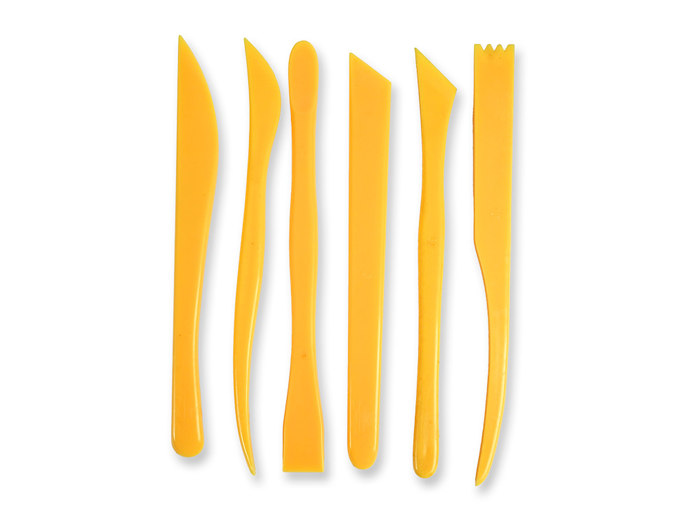 INSTRUMENTOS DE MODELAR LIDERPAPEL PARA ARCILLA Y PLASTILINA CAJA DE 6 PIEZAS SURTIDAS