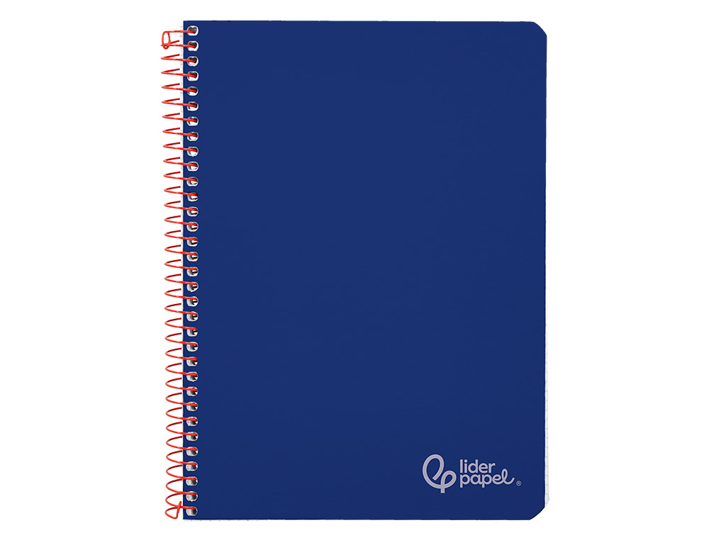 CUADERNO ESPIRAL LIDERPAPEL A5 WITTY TAPA DURA 80H 90GR CUADRO 4MM CON MARGEN COLOR AZUL MARINO