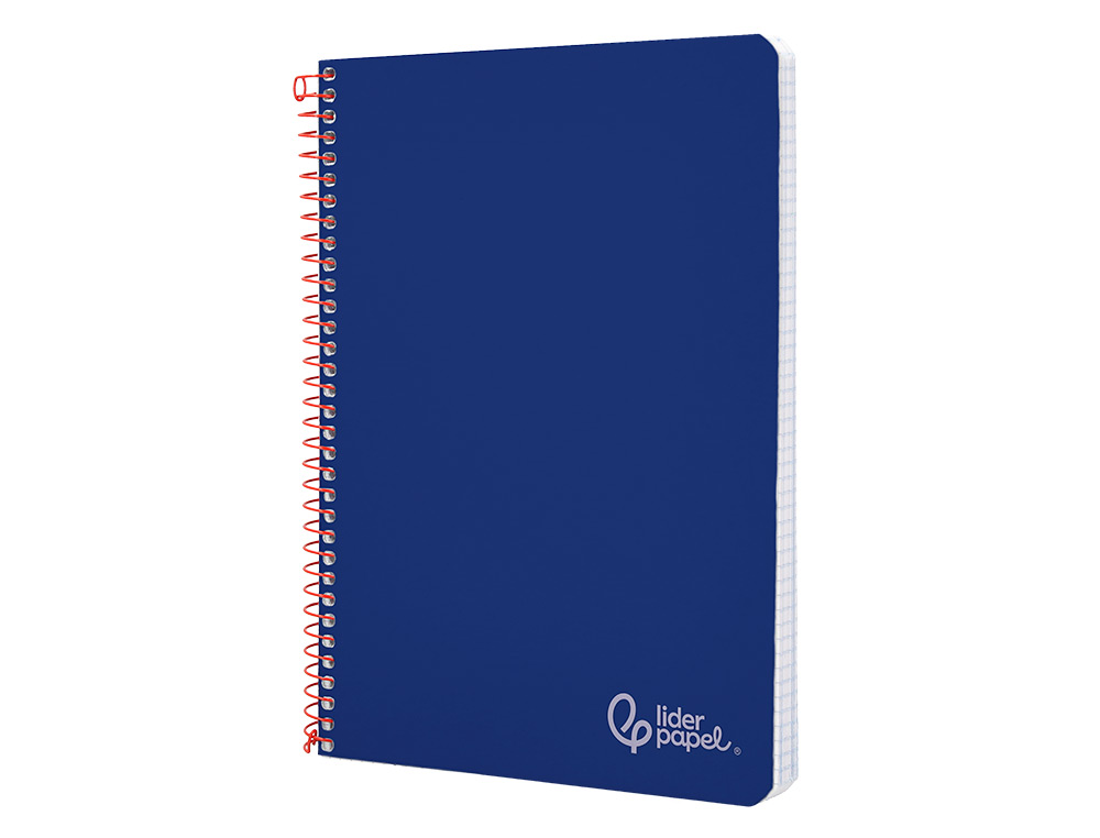 CUADERNO ESPIRAL LIDERPAPEL A5 WITTY TAPA DURA 80H 90GR CUADRO 4MM CON MARGEN COLOR AZUL MARINO