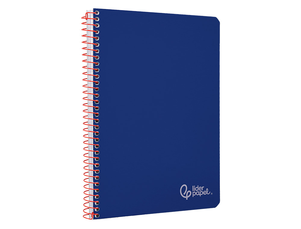 CUADERNO ESPIRAL LIDERPAPEL A5 WITTY TAPA DURA 80H 90GR CUADRO 4MM CON MARGEN COLOR AZUL MARINO