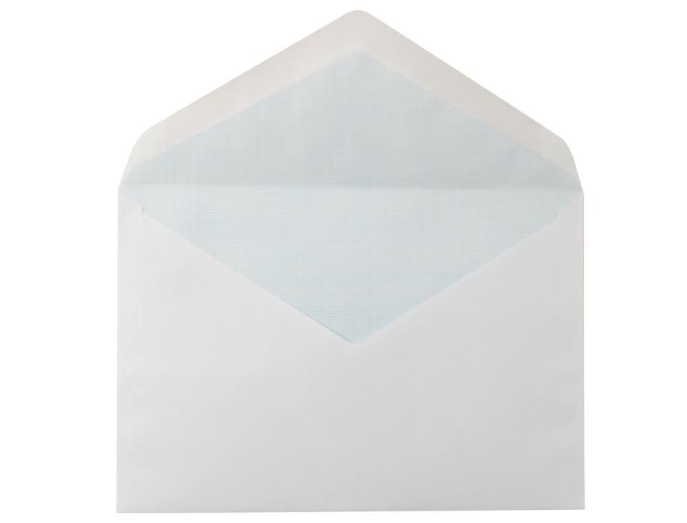SOBRE LIDERPAPEL N.10 BLANCO OFICIO PROLONGADO 145X200MM ENGOMADO SOLAPA DE PICO CAJA DE 500 UNIDADES
