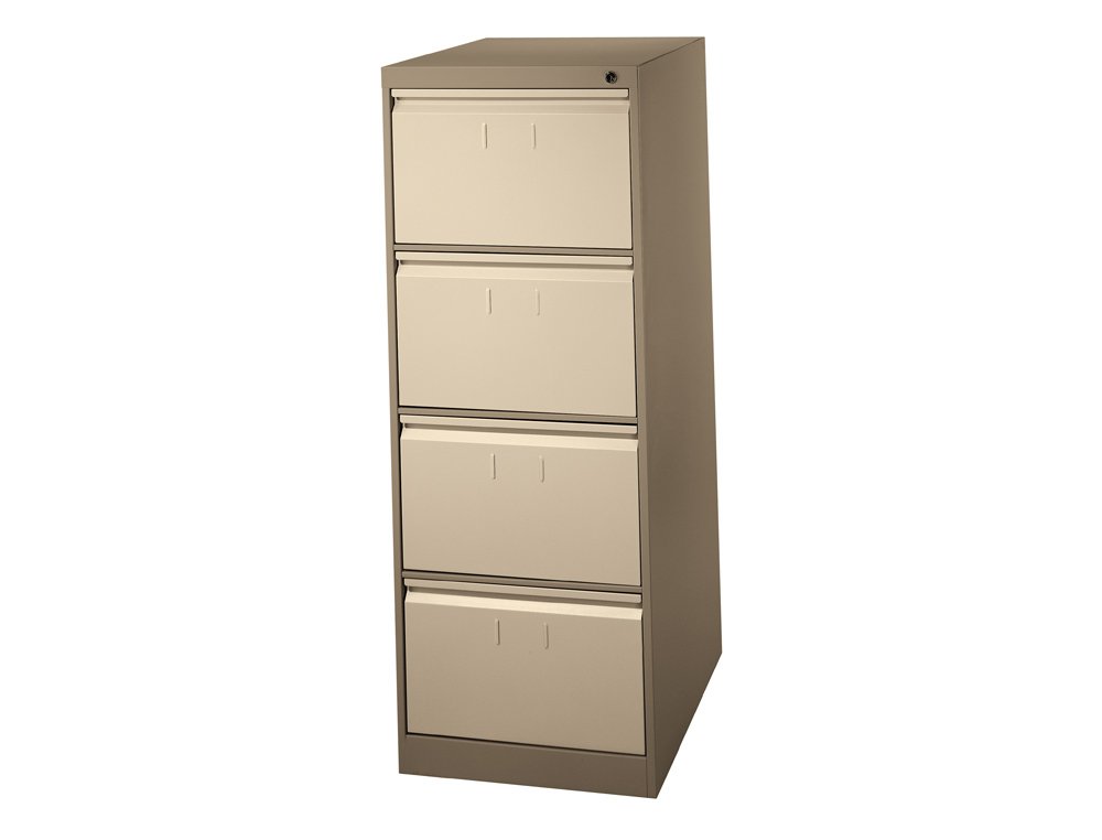 FICHERO CAJONES DE SUELO METAL 4 CAJONES 132 CM ALTO 65 CM PROF 47,5 ANCHO BEIGE N.34 GUIAS TELESCOPICAS ANTIVUELCO
