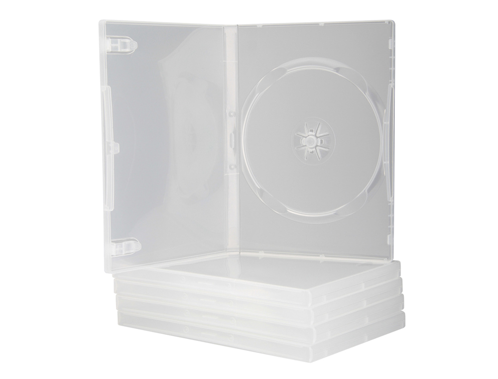 CAJA DVD Q-CONNECT TRANSPARENTE PACK DE 5 UNIDADES