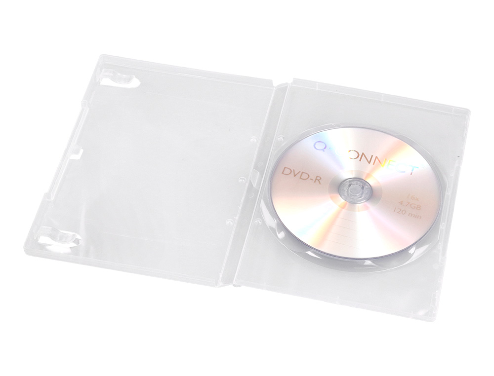 CAJA DVD Q-CONNECT TRANSPARENTE PACK DE 5 UNIDADES