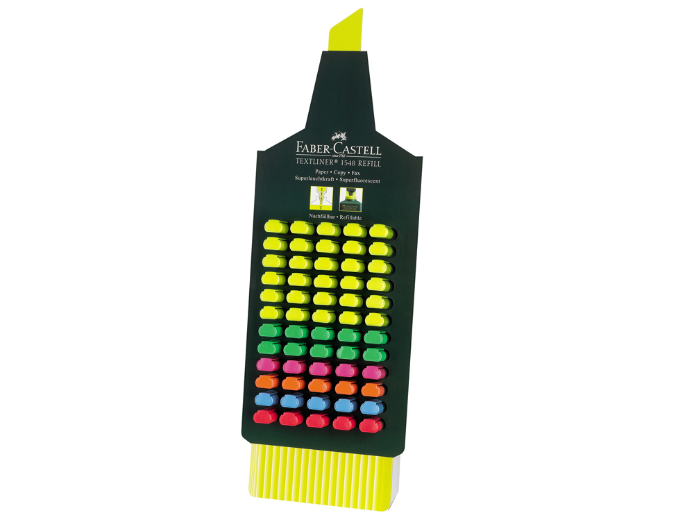 ROTULADOR FABER CASTELL FLUORESCENTE TEXTLINER 48 EXPOSITOR 60 UNIDADES COLORES SURTIDOS