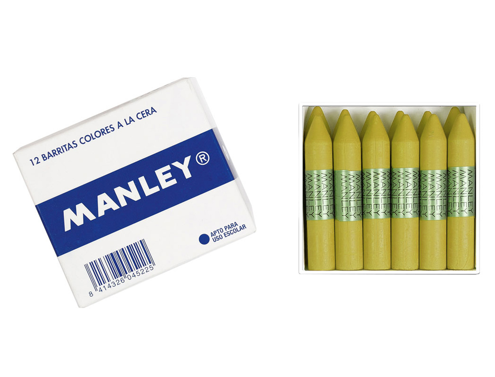 LAPICES CERA MANLEY UNICOLOR OCRE MADERA N.64 CAJADE 12 UNIDADES