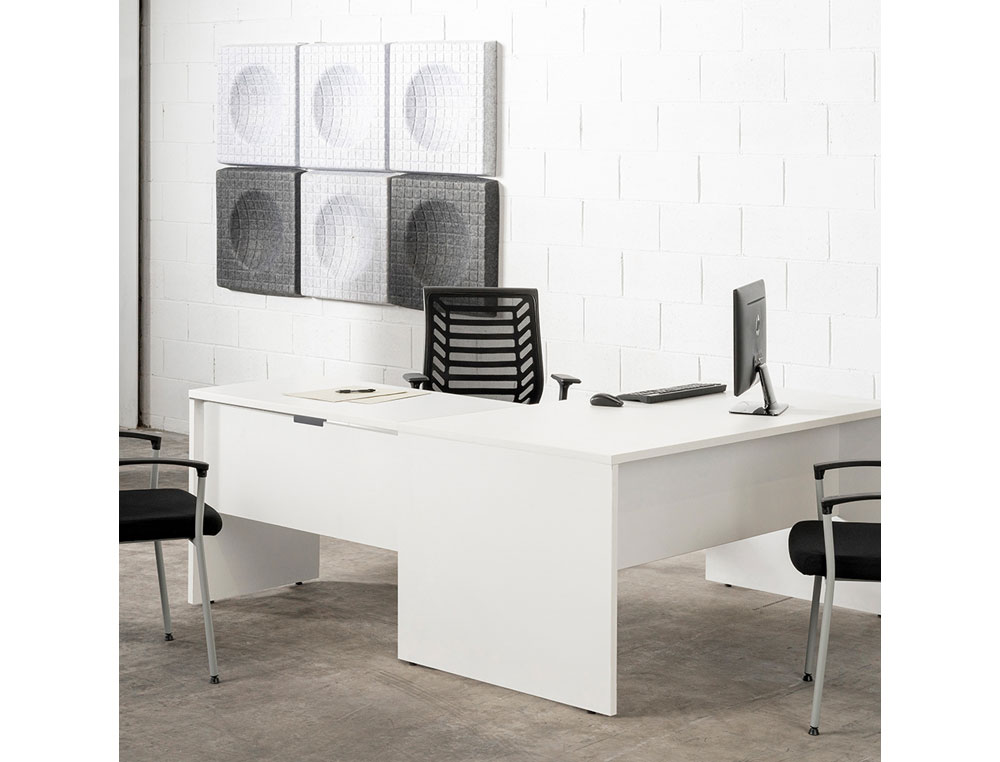 MESA OFICINA ROCADA SERIE WORK 120X60 CM ACABADO AN04 GRIS/BLANCO
