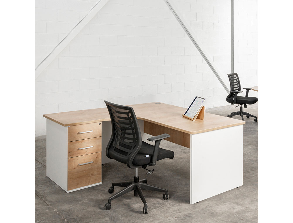 MESA OFICINA ROCADA SERIE WORK 120X60 CM ACABADO AN04 GRIS/BLANCO